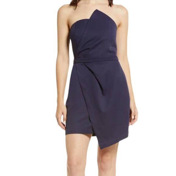Lulu's Dress A-list babe strapless body-con minidress blue Medium M - Picture 1 of 5